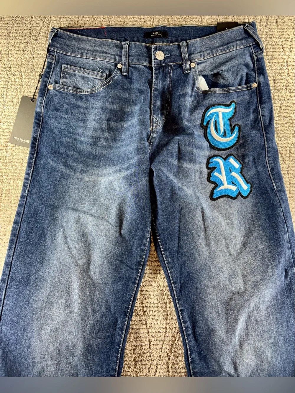 NWT True Religion Men’s 32/32 Medium Blaze Wash Bobby Relaxed Baggy Jeans